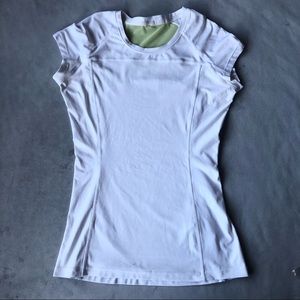 MPG Raglan Tee ~ White with Yellow Mesh ~ Size Small